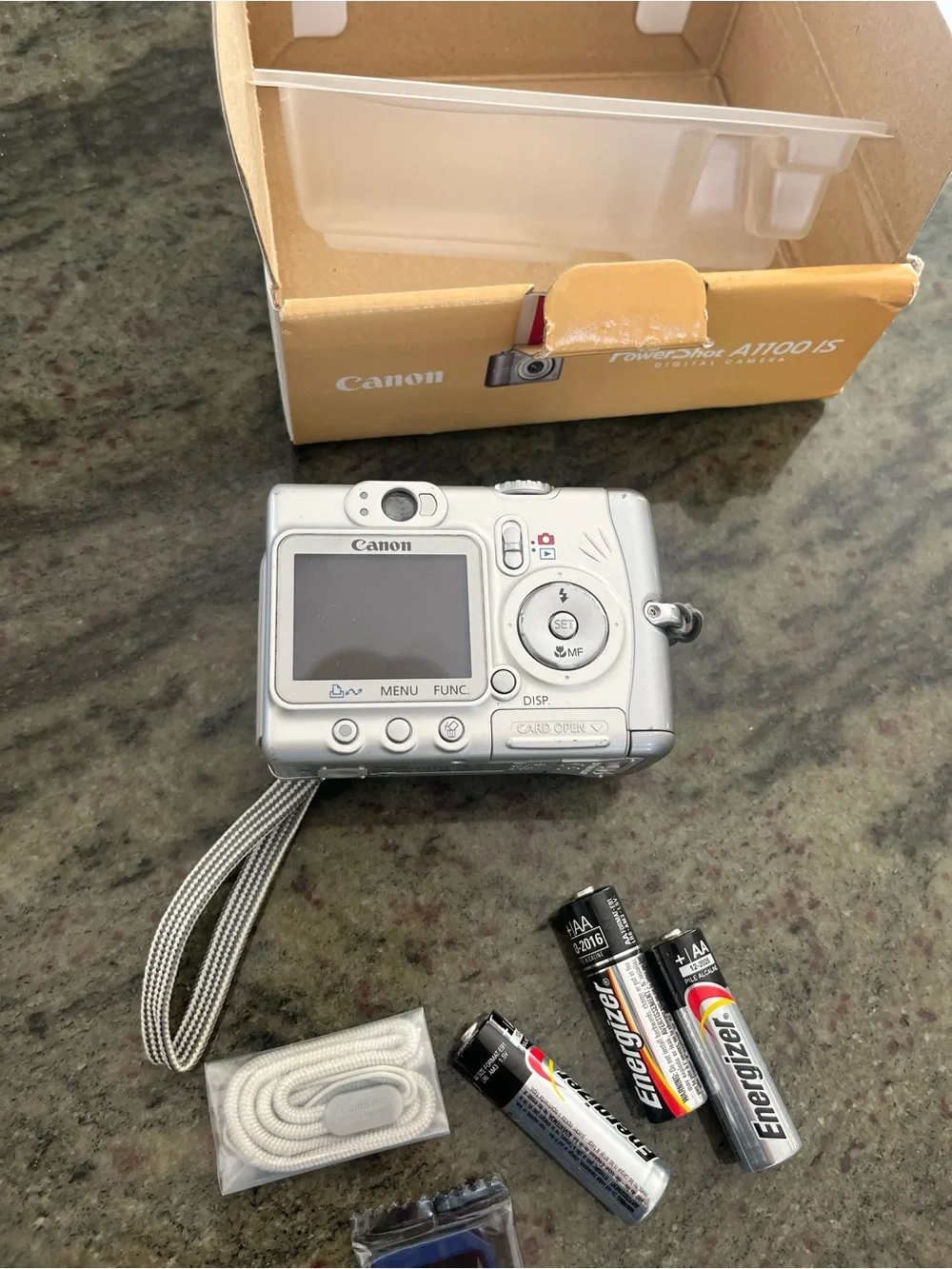 Canon PowerShot A1100 IS 12.1MP Digital Camera, In Original Box + Accessories